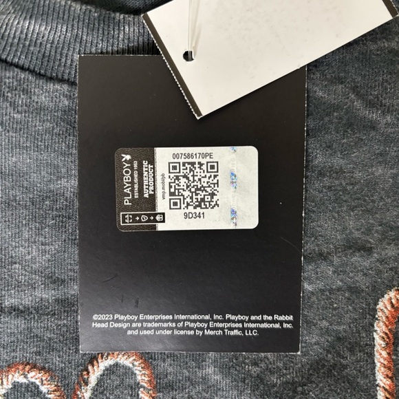 PLAYBOY Bunny Cowgirl Acid Wash Graphic Western Tee T-shirt Y2k Nwt - Picture 12 of 12